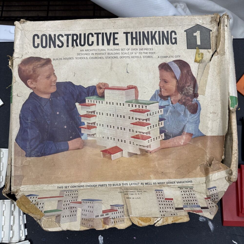 Vintage 1963 Constructive Thinking No. 853 Child Guidance Building PARTS USA